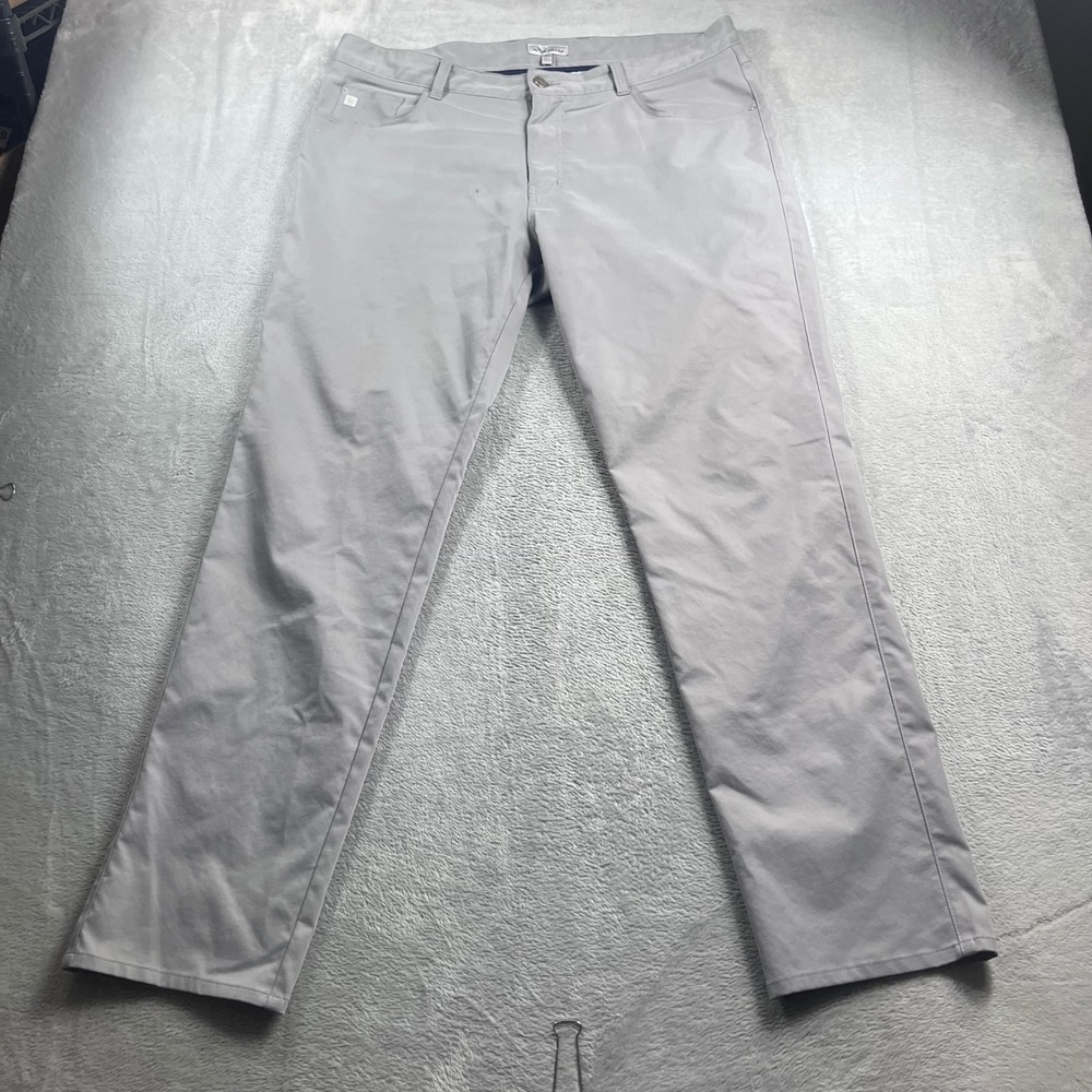 Peter Millar Gale Performance Golf Pants Mens 38x32 Grey ME0EB66FB Five Pocket